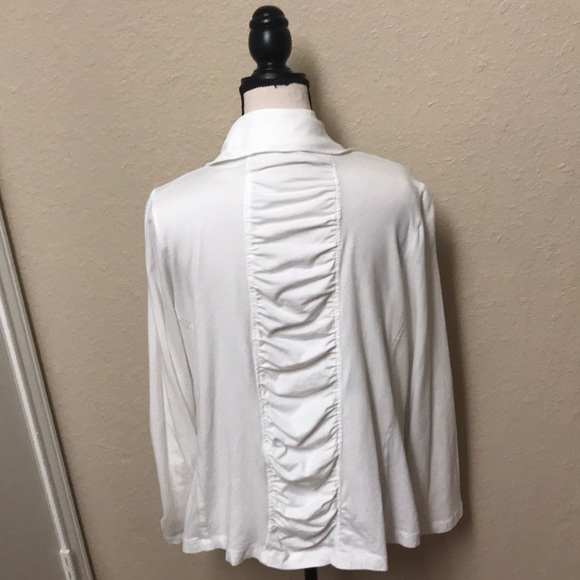 Nygard Athletic Gathered White Zip Jacket~Size XL - Picture 2 of 2